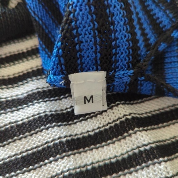 Sportsworks Studio Womens Sweater Set Black White‎ Striped Knit M - Picture 12 of 13